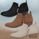  Side Zip Pull Tab Ankle Bootie