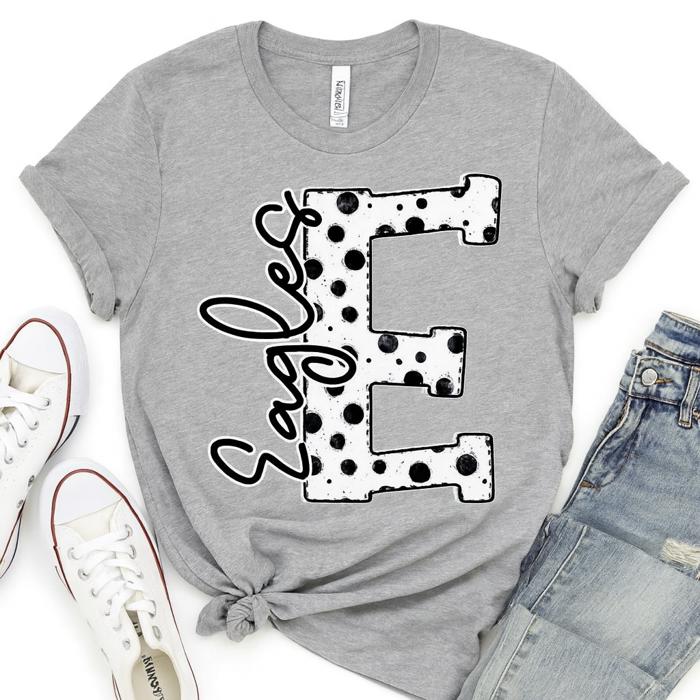 Custom Mascot Polka Dot Spirit Tee – 30+ School Options