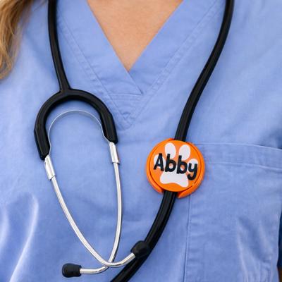 Personalized Paw Print Stethoscope ID Tag - DMV Vet Tech Gift 