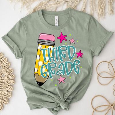 Personalized Grade Level Pre K - 5th Grade  Teacher Shirt • Bella Canvas Graphic Tee