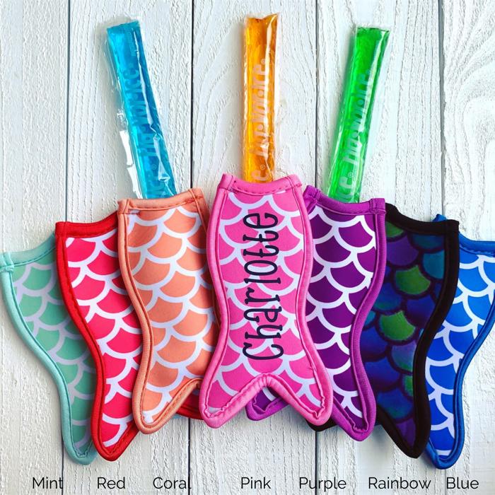 Mermaid Popsicle & Yogurt Holders • Personalized Kids Summer Gift • Pool Party Favor 