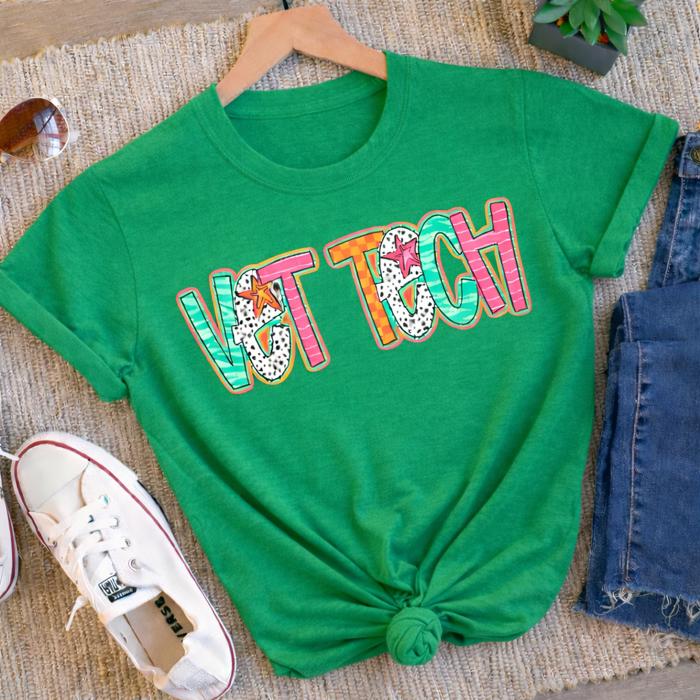 Vet Tech Retro Graphic Tee - Gift for Vet Tech