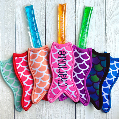 Mermaid Popsicle & Yogurt Holders • Personalized Kids Summer Gift • Pool Party Favor 