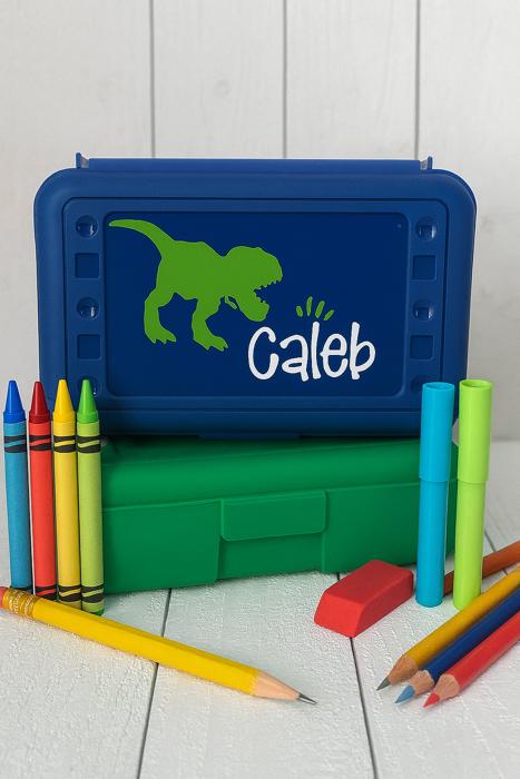 Personalized Pencil Box Dinosaur Theme • Back to School Supplies