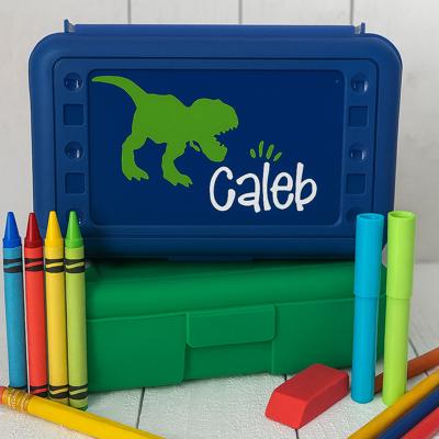 Personalized Pencil Box Dinosaur Theme • Back to School Supplies