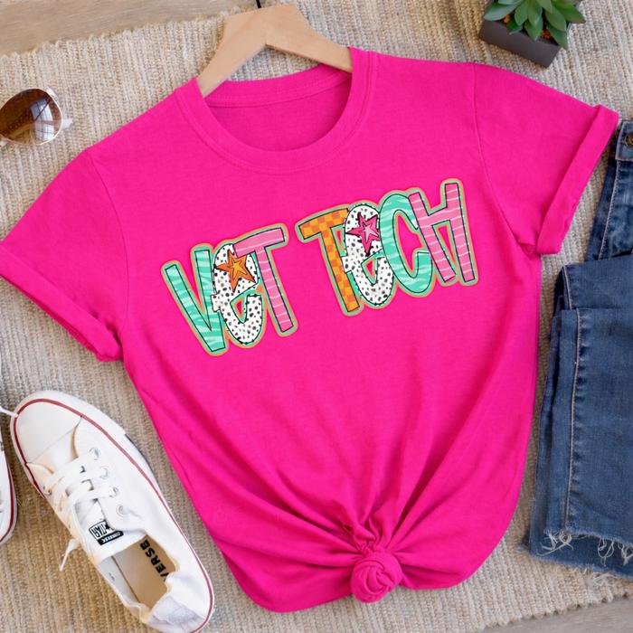 Vet Tech Retro Graphic Tee - Gift for Vet Tech