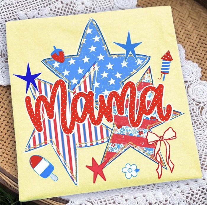 Personalized Patriotic Mama Tee | Custom Nana, Mimi, Gigi Shirt