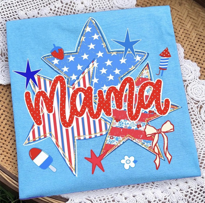 Personalized Patriotic Mama Tee | Custom Nana, Mimi, Gigi Shirt
