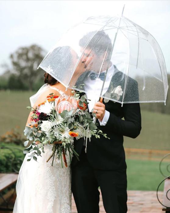 Clear Dome Wedding Umbrella – Single or Bridal Party Sets