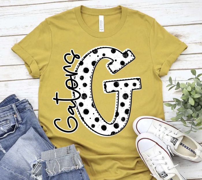 Custom Mascot Polka Dot Spirit Tee – 30+ School Options