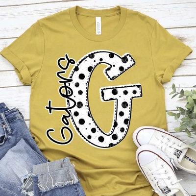 Custom Mascot Polka Dot Spirit Tee – 30+ School Options