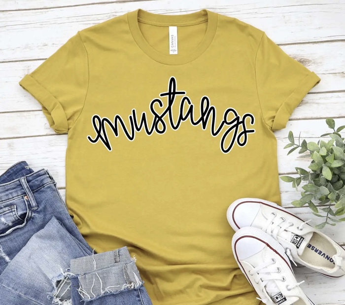 Custom Mascot Script Tee – 30+ Mascots