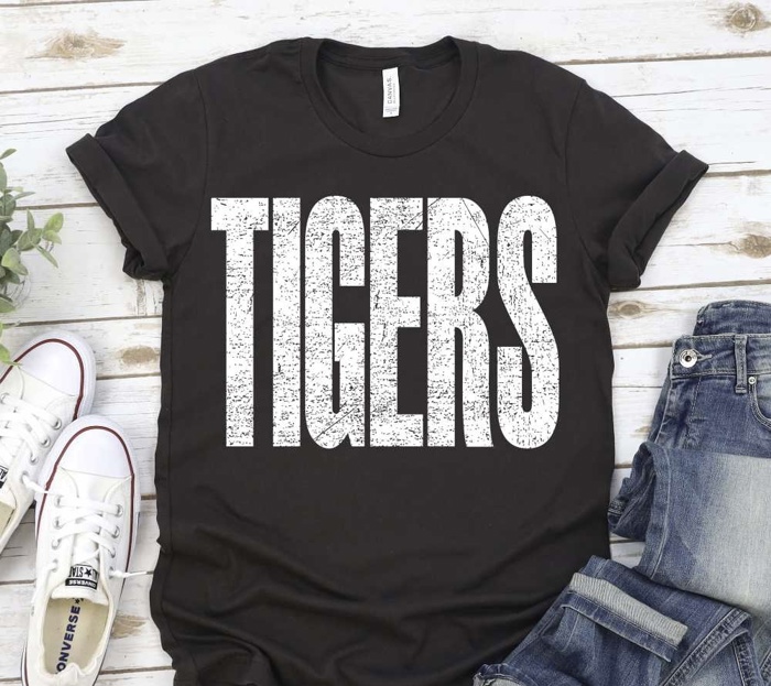 Bold Mascot Block Letter Tee - 30 Mascots Available 