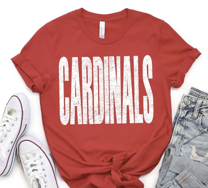Bold Mascot Block Letter Tee - 30 Mascots Available 