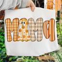  Faux Patchwork “MAMA” Tee – Fall & Halloween Graphic