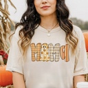  Faux Patchwork “MAMA” Tee – Fall & Halloween Graphic