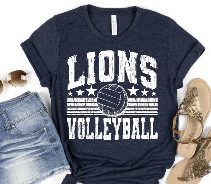 Custom Mascot Volleyball Tee – 30+ Mascots, 50+ Shirt Colors & Custom Ink