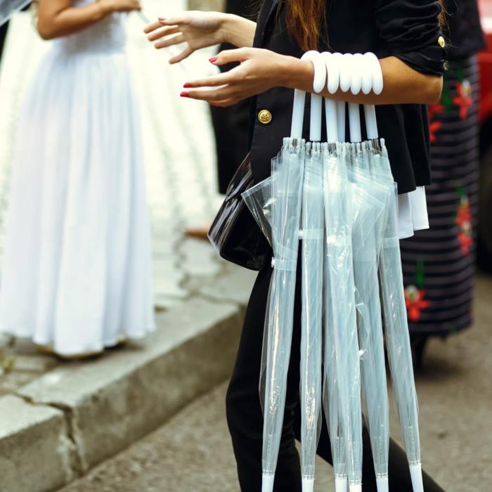 Clear Dome Wedding Umbrella – Single or Bridal Party Sets