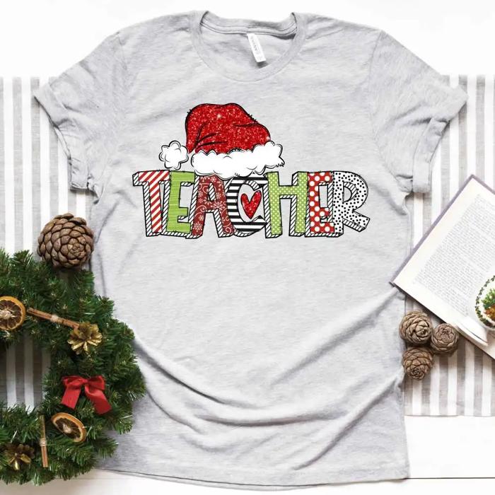 Christmas Teacher Tee – Teacher, Librarian, Coach, Office Staff & More
