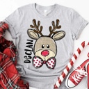  Kids Personalized Reindeer Tee – Kids Christmas Shirt - Adorable Holiday Style