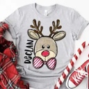  Kids Personalized Reindeer Tee – Kids Christmas Shirt - Adorable Holiday Style