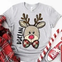  Kids Personalized Reindeer Tee – Kids Christmas Shirt - Adorable Holiday Style