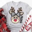  Kids Personalized Reindeer Tee – Kids Christmas Shirt - Adorable Holiday Style
