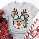  Kids Personalized Reindeer Tee – Kids Christmas Shirt - Adorable Holiday Style