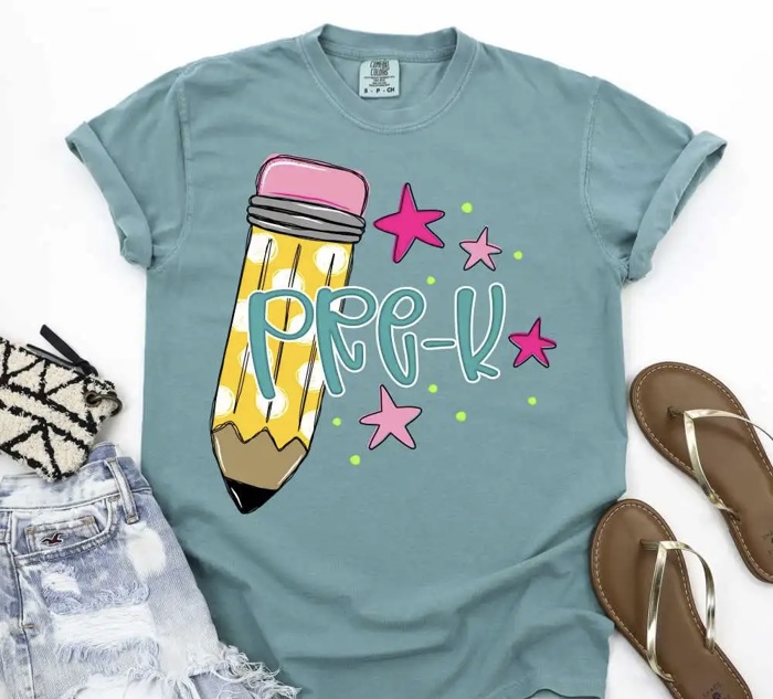 Personalized Grade Level Pre K - 5th Grade  Teacher Shirt • Bella Canvas Graphic Tee