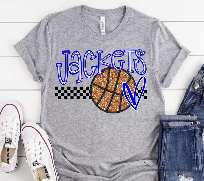 Custom Mascot Basketball Heart Tee – 30+ Mascots