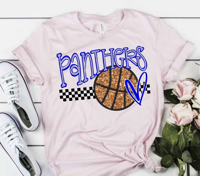 Custom Mascot Basketball Heart Tee – 30+ Mascots