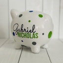  Personalized Polka Dot Piggy Bank – Custom Gift for Kids 