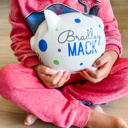  Personalized Polka Dot Piggy Bank – Custom Gift for Kids 
