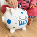  Personalized Polka Dot Piggy Bank – Custom Gift for Kids 