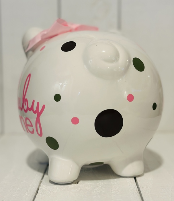 Personalized Piggy Bank for Girls • Birthday or Baby Shower Gift