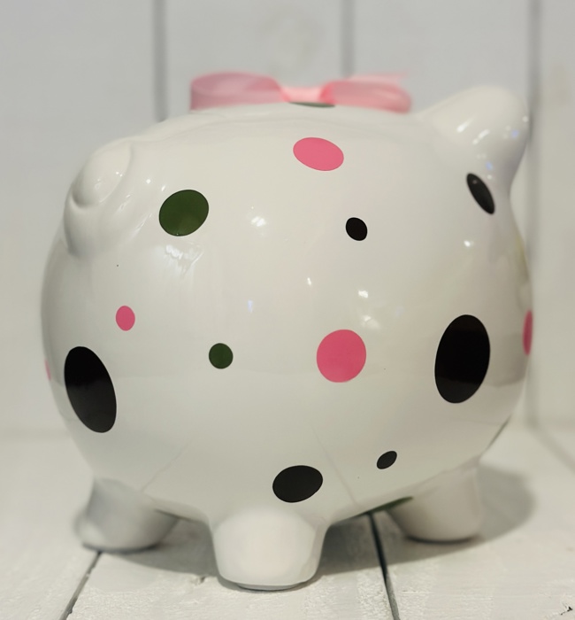 Personalized Piggy Bank for Girls • Birthday or Baby Shower Gift