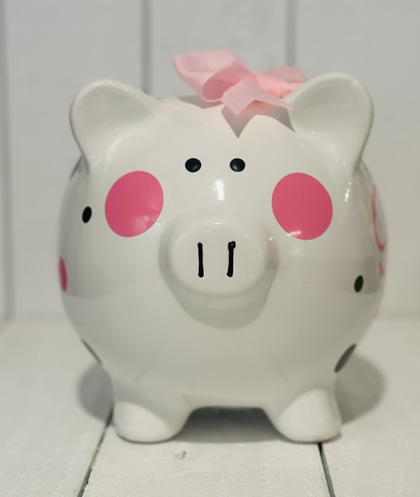 Personalized Piggy Bank for Girls • Birthday or Baby Shower Gift