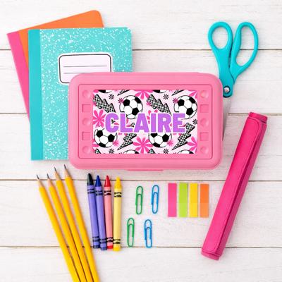 Personalized Soccer Pencil Box for Girls • Custom School Supply Case • Back to School Supplies