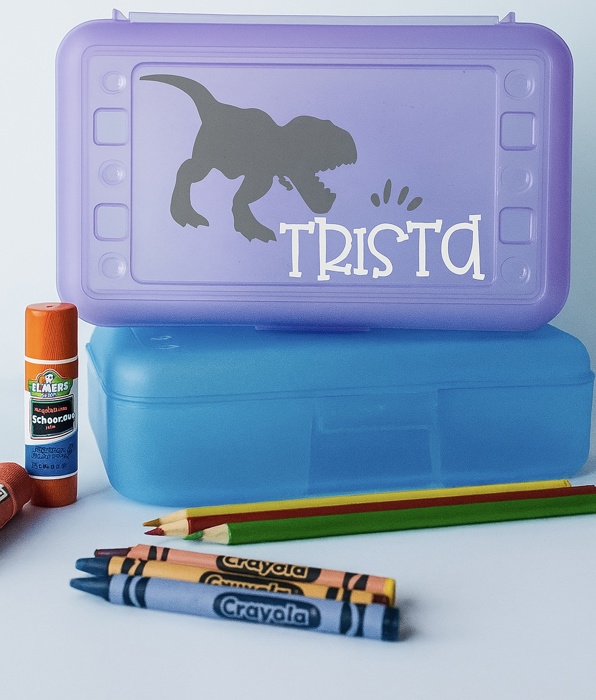 Personalized Pencil Box Dinosaur Theme • Back to School Supplies