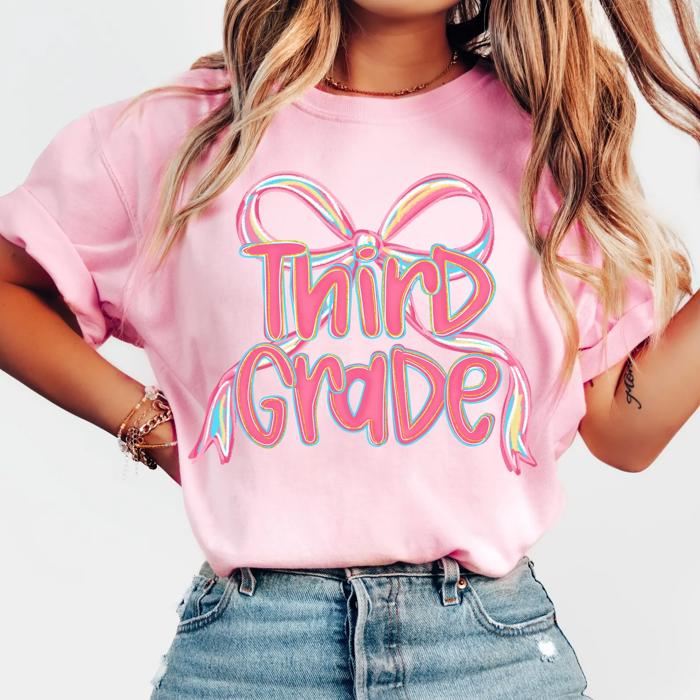 Bow Grade Teacher Tee - Pre K to 5th Grade 