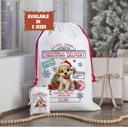  Personalized Santa Sack | Child's Fabric Christmas Gift Bag with Name | Large & Small Bags