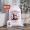 Small Personalized Santa Sack | Child's Fabric Christmas Gift Bag with Name | Large & Small Bags