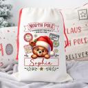  Personalized Santa Sack | Child's Fabric Christmas Gift Bag with Name | Large & Small Bags