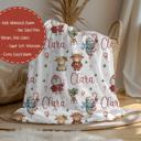  Highland Cows, Penguin, Baby Deer and Sloth Personalized Christmas Blanket | Child's Custom Holiday Throw 30"x40"