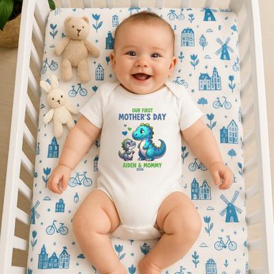 Personalized Gift from Baby to Mom | Baby Onesie for First Mother’s Day | Mommy & Baby Dinosaur | Custom Names Year 2026