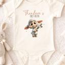 12M Lamb Holding Easter Cross First Easter Personalized Onesie for Baby - Short Sleeve 100% Cotton Bodysuit