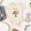  Lamb Holding Easter Cross First Easter Personalized Onesie for Baby - Short Sleeve 100% Cotton Bodysuit
