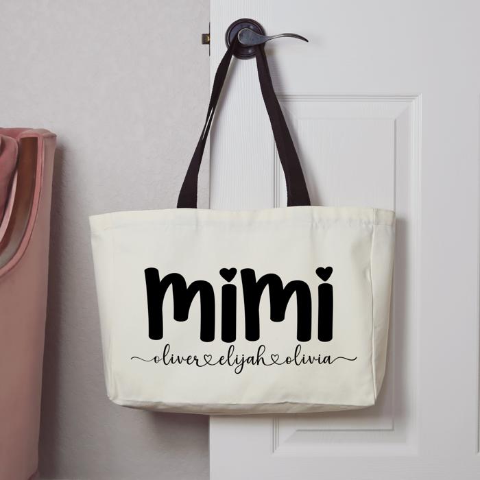 Personalized “Grandma” Weekender Tote Bag with Grandchildren's Names 