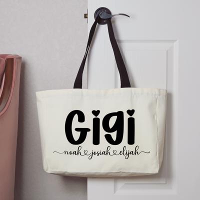 Personalized “Grandma” Weekender Tote Bag with Grandchildren's Names 