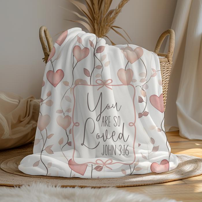 John 3 16 You Are So Loved Scripture Throw | Christian Gift